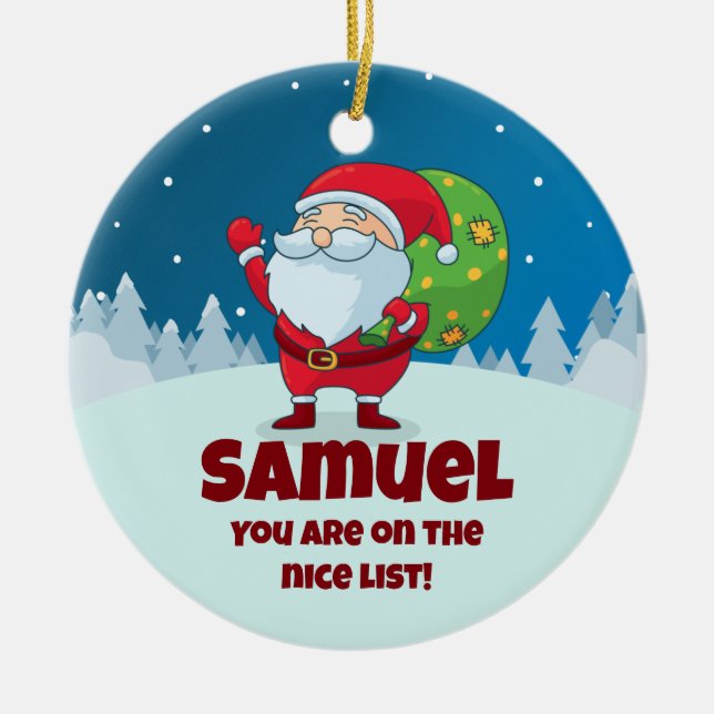 Adorno De Cerámica PERSONALIZADO mensaje propio Navidades graciosos l (Frente)