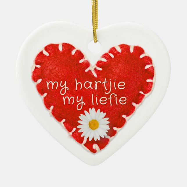 Adorno De Cerámica Personalizado Mi Corazón Hartjie Mi Liefie Applit (Frente)
