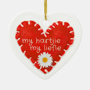Adorno De Cerámica Personalizado Mi Corazón Hartjie Mi Liefie Applit