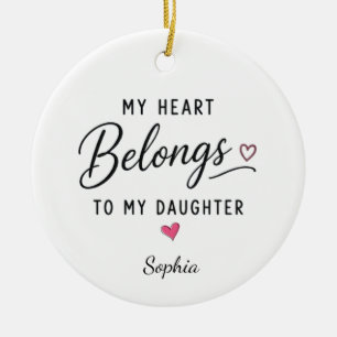 Adorno De Cerámica Personalizado Mi Corazón Pertenece A Mi Hija