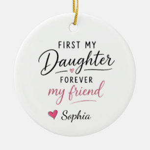 Adorno De Cerámica Personalizado Mi Hija Por Siempre Mi Amiga
