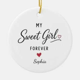 Adorno De Cerámica Personalizado Mi Niña Dulce Por Siempre