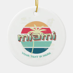 Adorno De Cerámica Personalizado miami youre texto aquí
