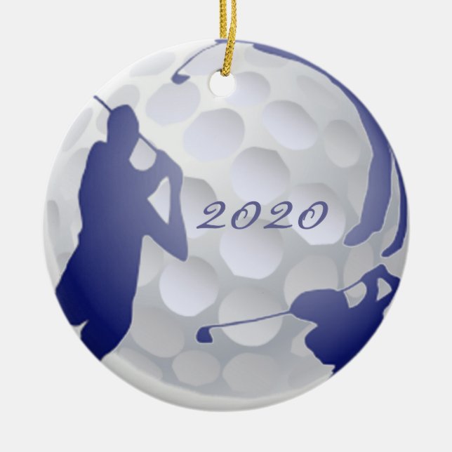 Adorno De Cerámica Personalizado Monograma Hobby Deportivo de Golf (Frente)