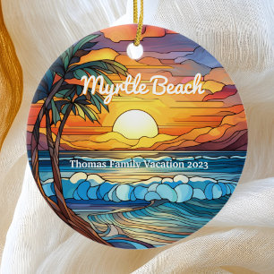 Adorno De Cerámica Personalizado Myrtle Beach Faux StainGlass