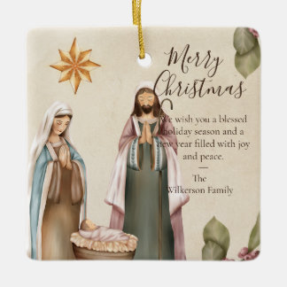 Adorno De Cerámica Personalizado Natividad Escena Navidades religioso