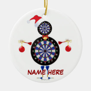 Adorno De Cerámica Personalizado Navidades Dart Player