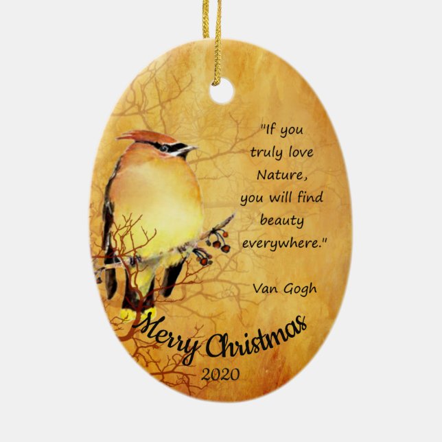 Adorno De Cerámica Personalizado Navidades de citas acuarela Cedar Wa (Atrás)