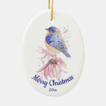 Personalizado Navidades de citas acuarela pájaro a
