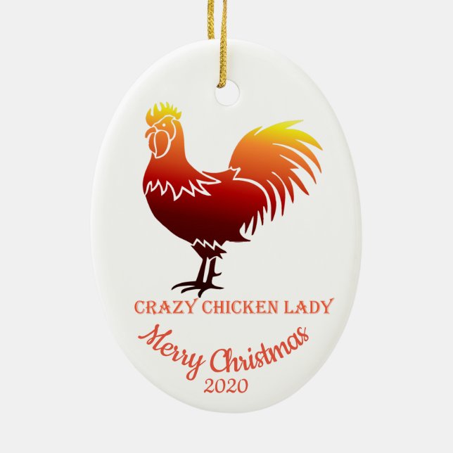 Adorno De Cerámica Personalizado Navidades de citas Locas Chicken Lad (Atrás)
