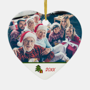 Adorno De Cerámica Personalizado Navidades de fotografía familiar con