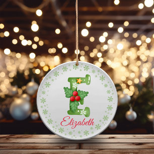 Adorno De Cerámica Personalizado navidades Iniciales Monograma Famili