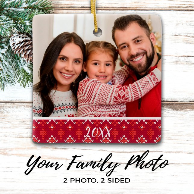 Adorno De Cerámica Personalizado Navidades nórdicos de fotografía fam (Subido por el creador)