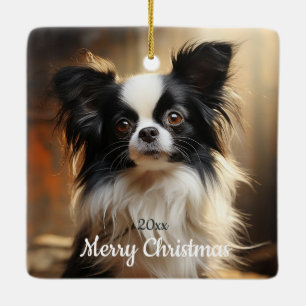 Adorno De Cerámica Personalizado Navidades Papillon Dog Mascota Anima