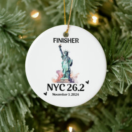 Adorno De Cerámica Personalizado New York 2024 Marathon Ornament Fini