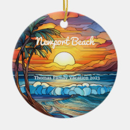 Adorno De Cerámica Personalizado Newport Beach Faux StainGlass