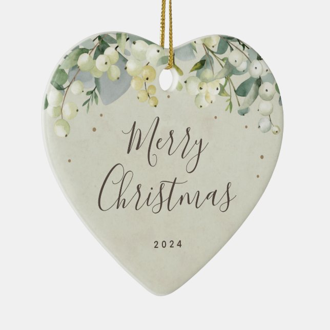 Adorno De Cerámica Personalizado no fotográfico Snowberry Navidades c (Derecha)