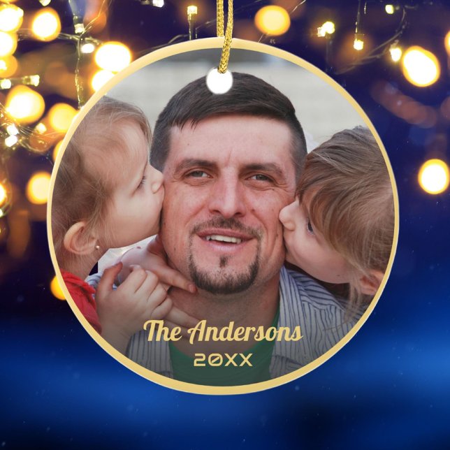 Adorno De Cerámica Personalizado Nombre de familia de fotos Marco dor (Subido por el creador)