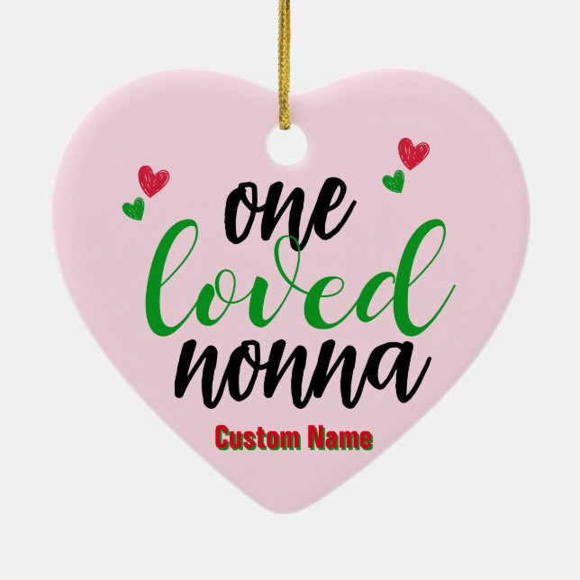 Adorno De Cerámica Personalizado Nonna Ornament - Navidades personali (Atrás)