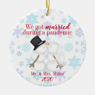 Adorno De Cerámica Personalizado Nos Casamos Durante Una Pandemia
