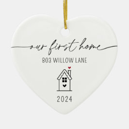 Adorno De Cerámica Personalizado Nuestra Primera Navidad En Nueva Cas