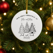 Personalizado Nuestro Primer Navidad como Sr. y Sr