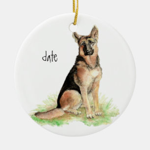 Adorno De Cerámica Personalizado Pastor Alemán, Mascota Perro, Animal