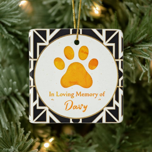 Adorno De Cerámica Personalizado Paw Print Memorial Mascota Poss Keep (Árbol)