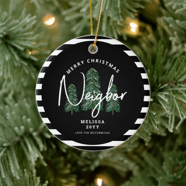 Adorno De Cerámica Personalizado personalizado de Feliz Navidad vecin (Árbol)