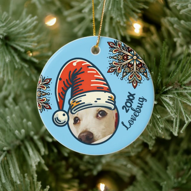 Adorno De Cerámica Personalizado personalizado de fotos de Santa y co (Árbol)
