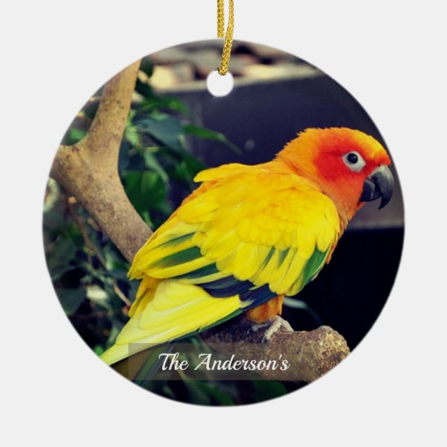 Adorno De Cerámica Personalizado personalizado Lovebird Photo (Frente)