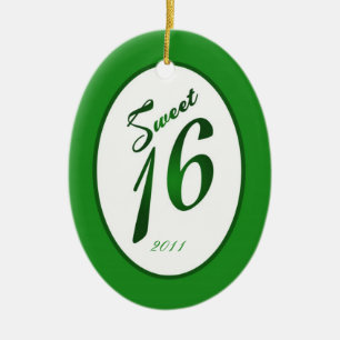 Adorno De Cerámica Personalizado personalizado Ornament Sweet 16 Gree