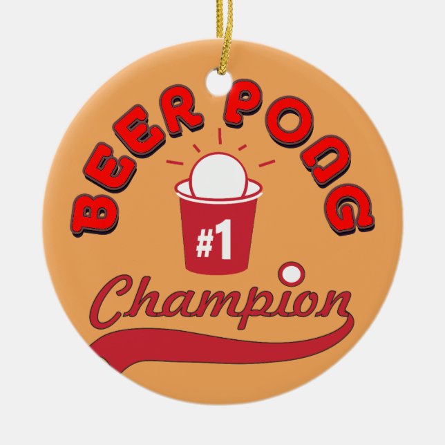 Adorno De Cerámica Personalizado Ping Pong Liga Oficial Ball (Frente)