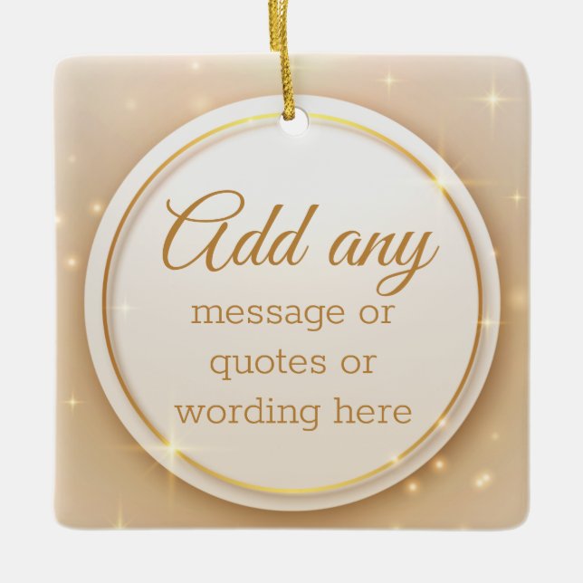 Adorno De Cerámica Personalizado Plain Elegant Oro Alojamiento De Cer (Anverso)