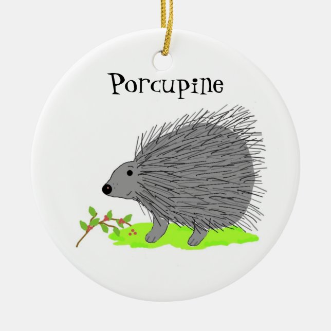 Adorno De Cerámica Personalizado Porcupine (Frente)