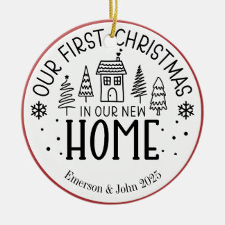 Adorno De Cerámica Personalizado Primer hogar navideño nuevo