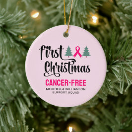 Adorno De Cerámica Personalizado PRIMER NAVIDAD sin cáncer de mama