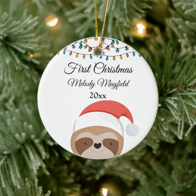 Adorno De Cerámica Personalizado Primer niño de Navidad Chica Llanto (Árbol)