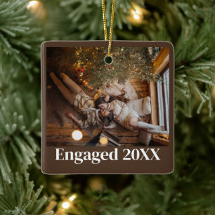 Adorno De Cerámica Personalizado Primera imagen de pareja de navidad 