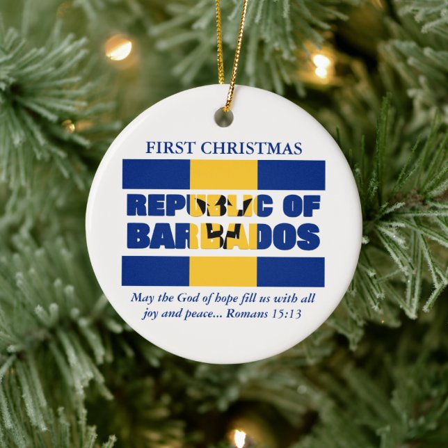 Adorno De Cerámica Personalizado Primera República de Navidad de Barb (Árbol)