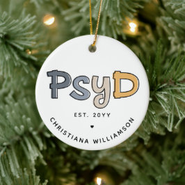 Adorno De Cerámica Personalizado PsyD Médica de Psicóloga