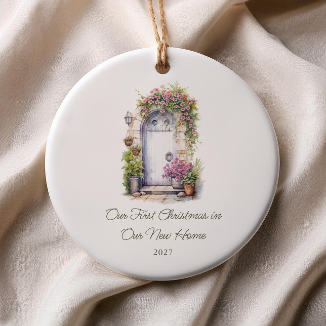 Adorno De Cerámica Personalizado Puerta Floral Primera Casa Nochebuen (Subido por el creador)