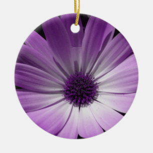 Adorno De Cerámica Personalizado Purple Daisy Flower Cumpleaños