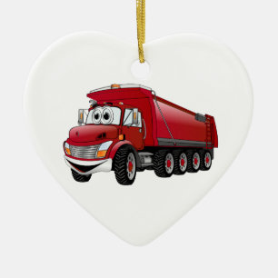 Adorno De Cerámica Personalizado Red Dump Truck 10w