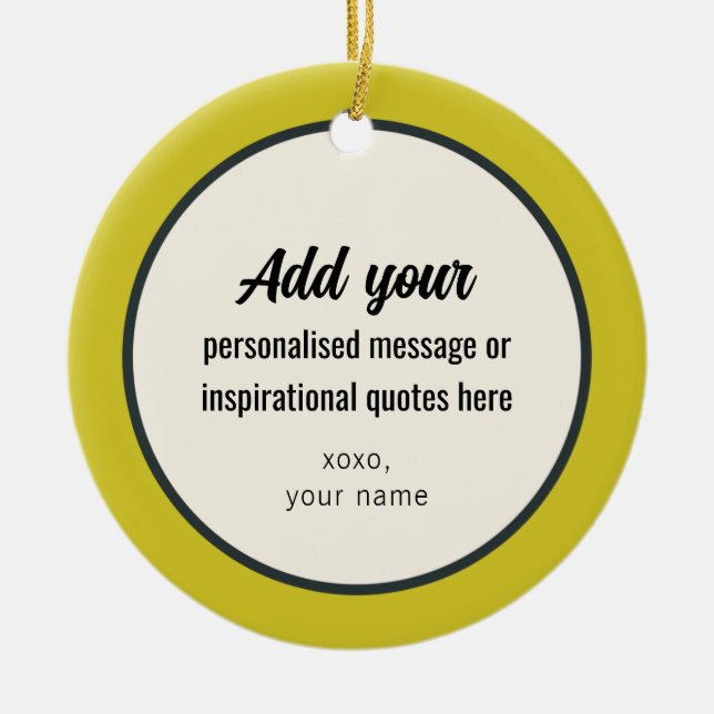 Adorno De Cerámica PERSONALIZADO retro elegante (Frente)