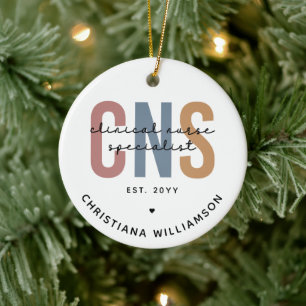 Adorno De Cerámica Personalizado Retro Especialista en Enfermería Clí