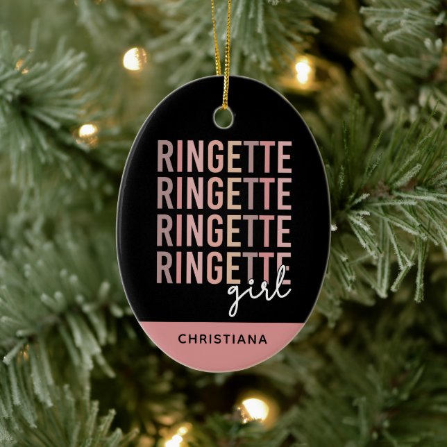 Adorno De Cerámica Personalizado Ringette Chica | Regalos para Ringet (Árbol)