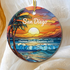 Adorno De Cerámica Personalizado San Diego Faux StainGlass