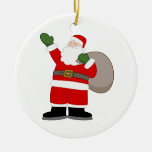 Adorno De Cerámica Personalizado Santa