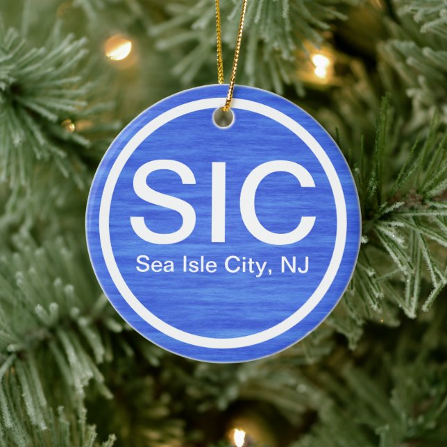 Adorno De Cerámica Personalizado SIC NJ Sea Isle City New Jersey Beac (Árbol)